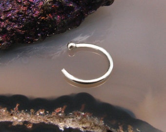 14K Solid White Gold Nose Jewerly, Open Nose Hoop, Half Hoop, Nose Ring Choose Your Size 1/4" 9/32" 5/16" 3/8" Choose Your Gauge 22G 20G 18G