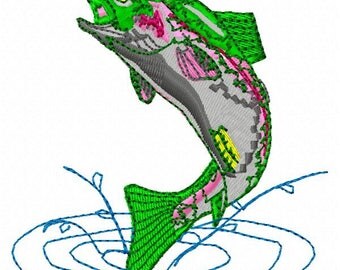 Trout Fish Embroidery Design - Instant Download