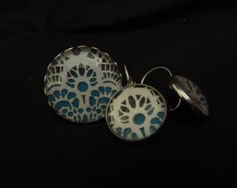 Ring and earings with lace texture - sold