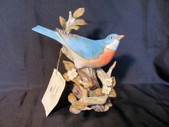 Blue Bird Figurine By Homco With Original Tag