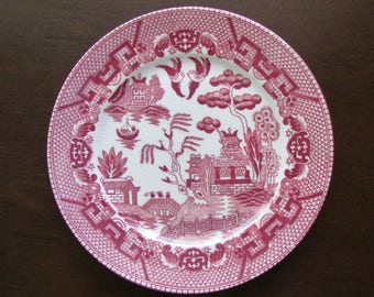 Pink Willow Bread or Dessert Plate Made in Occupied Japan by Maruto