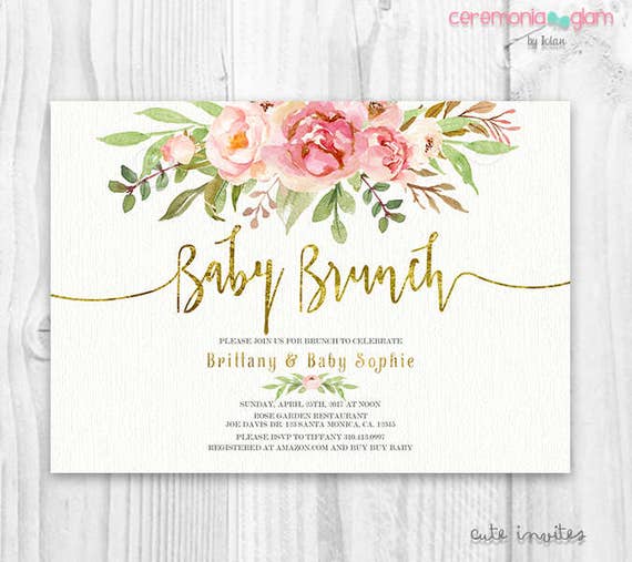 Flower Themed Baby Shower Invitations 8