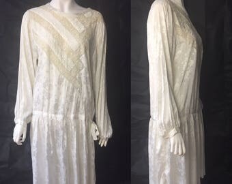 1920s wedding dress, flapper length