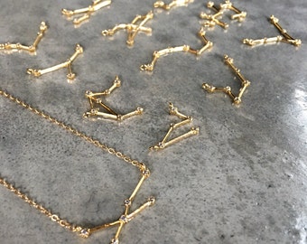 Zodiac necklace, birth sign jewelry, constellation jewelry, Virgo, Cancer, Libra, Scorpio, Sagittarius, Capricorn, Aquarius