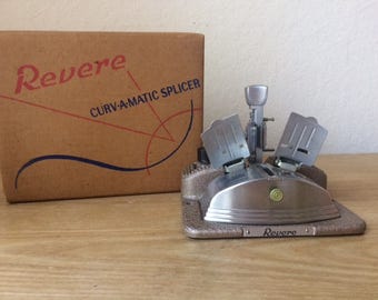 Vintage Revere Curv A Matic Splicer in Original Box, 8MM and 16MM Film Splicer