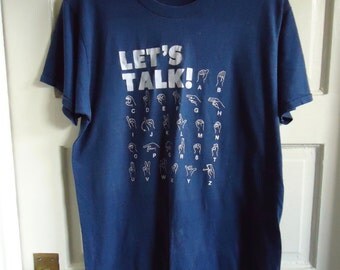 Vintage 80s SIGN LANGUAGE T Shirt sz S/M