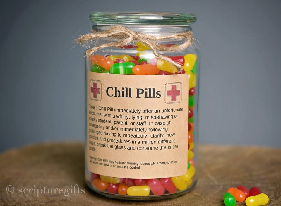 Chill Pill School ADMINISTRATOR/PRINCIPAL Funny Gag Gift Glass