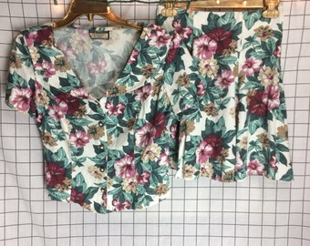 Vintage 90's Clueless Matching Floral Business Set