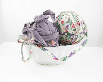 Three Rag Balls - Multi-colored Cloth Rag Balls - Lavender and Purple - Large Rag Balls - Decorate - Rag Rugs, Etc. - Warm Up a Winter