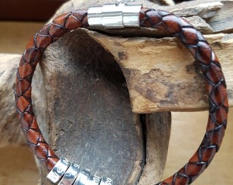 Custom Made Bracelet, Leather Bracelet, Personalized Bracelet, Gift for Him, Fathers Day Gift, Personalized leather bracelet