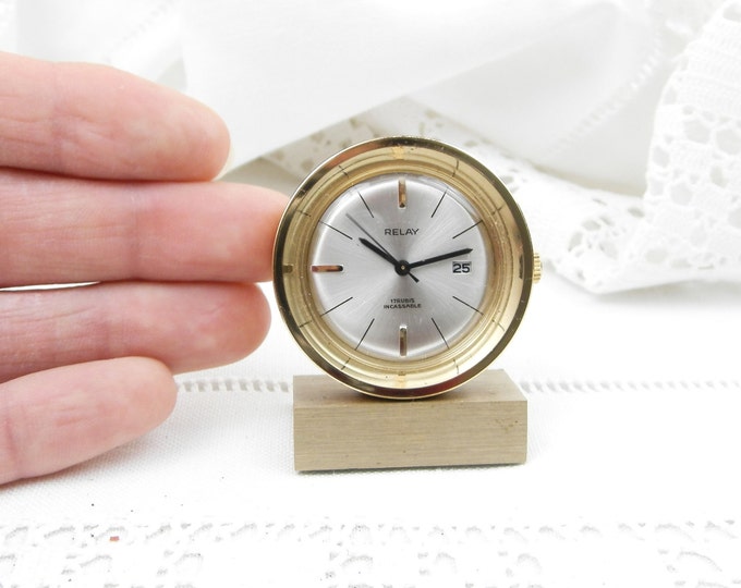 Rare Vintage Quality Miniature 17 Jewel "Relay" Working Mid Century French Mechanical Wind Up Clock, Home, Timepieace, Collection, Watch