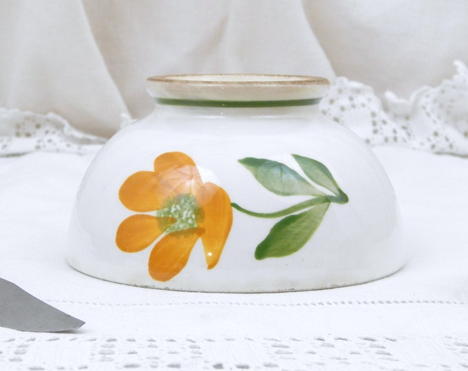 Antique French Ceramic Hand Painted Floral Pattern Café au Lait Coffee Bowl, French Country Decor, Rustic, Vintage, Digoin, Cottage, Chateau