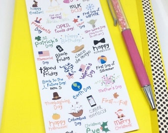 Holiday Planner Stickers, Planner Stickers, Holiday Planner, Kiss cut stickers, Planner Supplies, Holiday Stickers, Bullet Journal Stickers