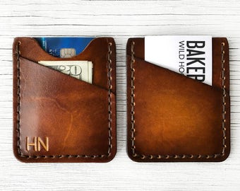 Personalized Men's Wallet, Leather Front Pocket Thin Men's Wallet - BUY IT ONCE - Men's or Women's, Slim Minimalist Wallet, 3 Initials