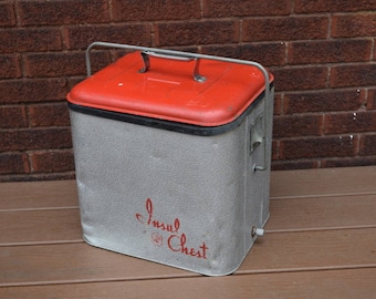 Vintage Cooler, Vintage Red Cooler, Insul Chest