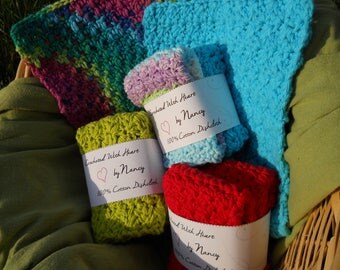 Handmade 100% Cotton crochet washcloths