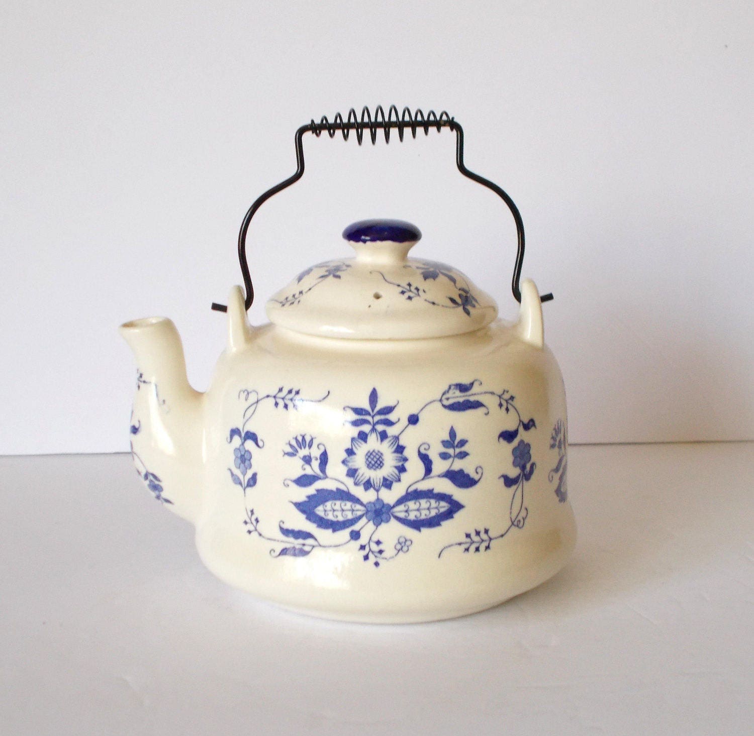 Vintage Teapot Blue Danube Teapot Blue Danube Tea Kettle Blue