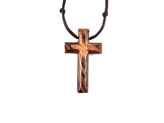 Wood Cross Necklace Wooden Cross Pendant Mens Cross