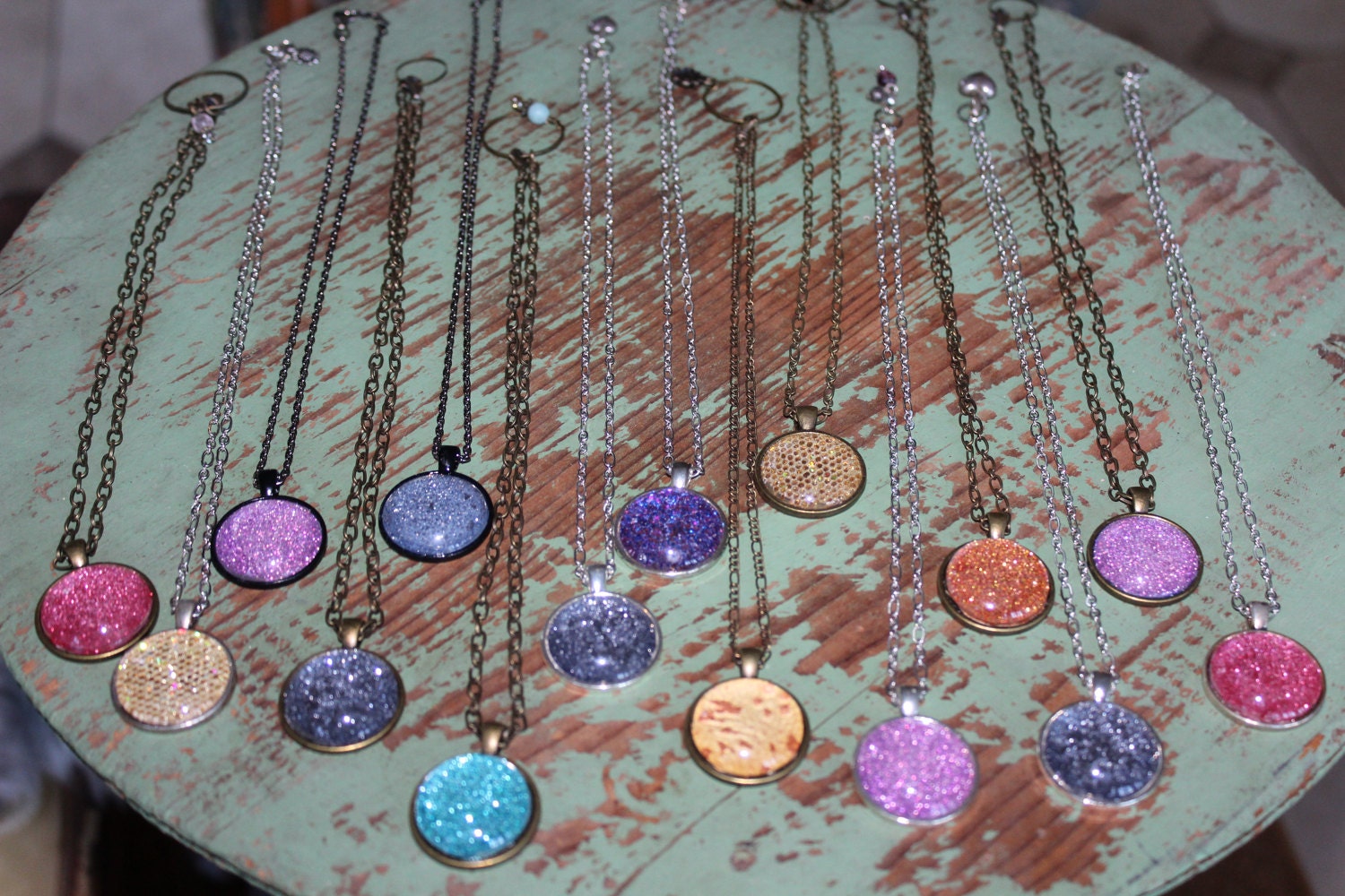 Power Pendants Necklaces Multi Color Options Sparkly