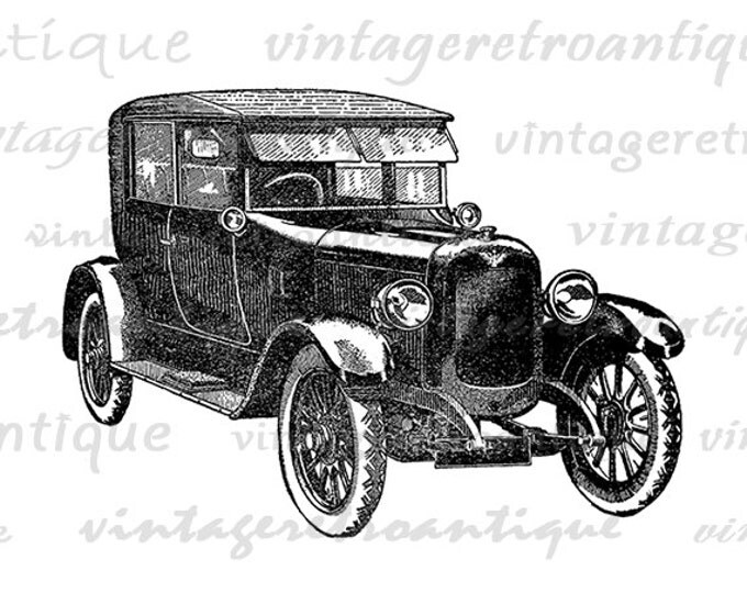 Printable Digital Antique Car Graphic Vintage Car Download Illustration Image Clip Art Jpg Png Eps HQ 300dpi No.3428