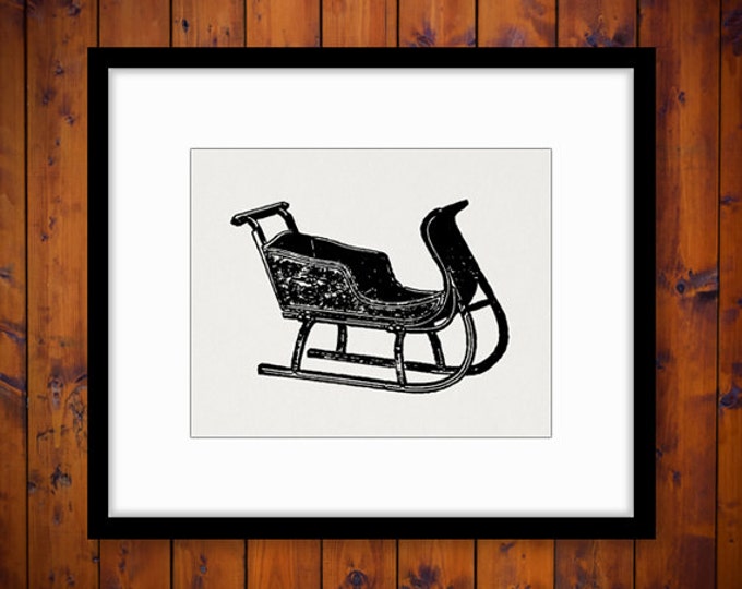 Printable Digital Antique Sled Download Sleigh Illustration Image Graphic Vintage Clip Art Jpg Png Eps HQ 300dpi No.1347