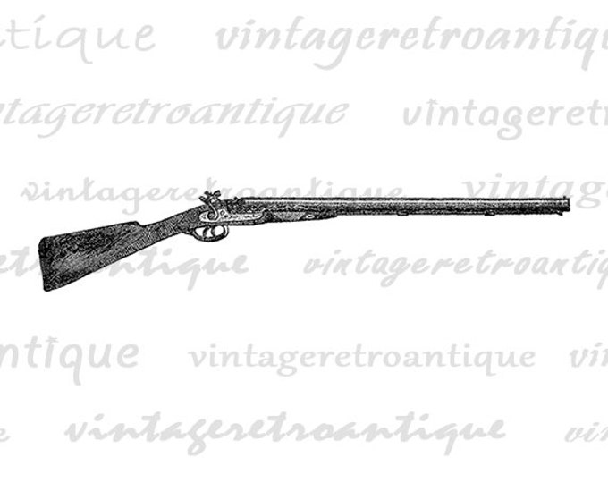 Printable Antique Gun Graphic Download Digital Gun Image Artwork Jpg Png Eps HQ 300dpi No.4265