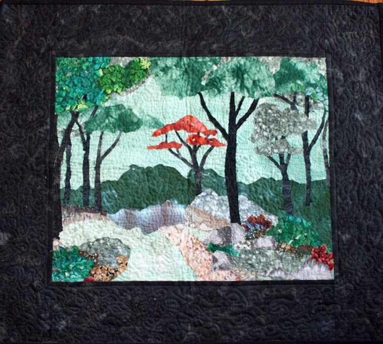 landscape-art-quilt-quilted-wall-hanging-green-forest-path