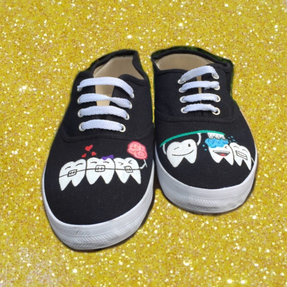 Cute Tooth Shoes dentist shoes Dental Hygienist Shoes.