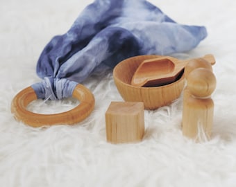 Montessori Toy Set - Wood Toy - Indigo- Montessori Toys - Montessori Toy Set - Modern Toys - Modern Toy Set - Organic Toys - Wooden Toys