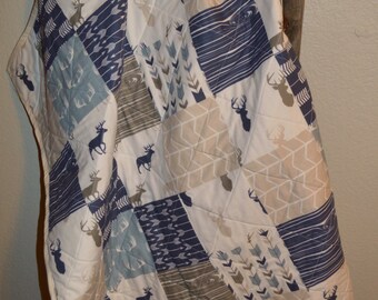 Woodland Nursery Bedding / Boys Baby Quilt / Crib Quilt