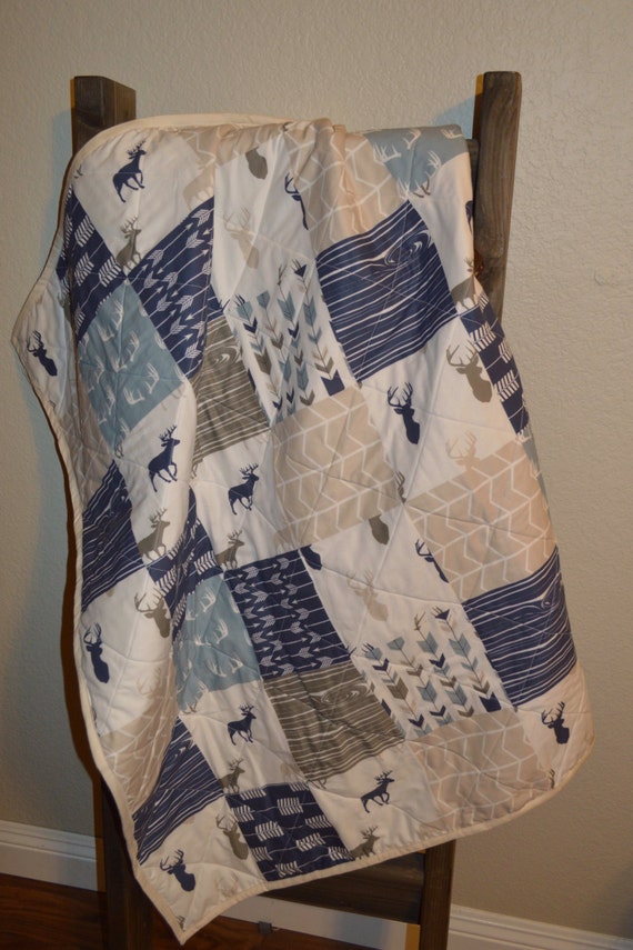 Woodland Nursery Bedding / Boys Baby Quilt / Crib Quilt