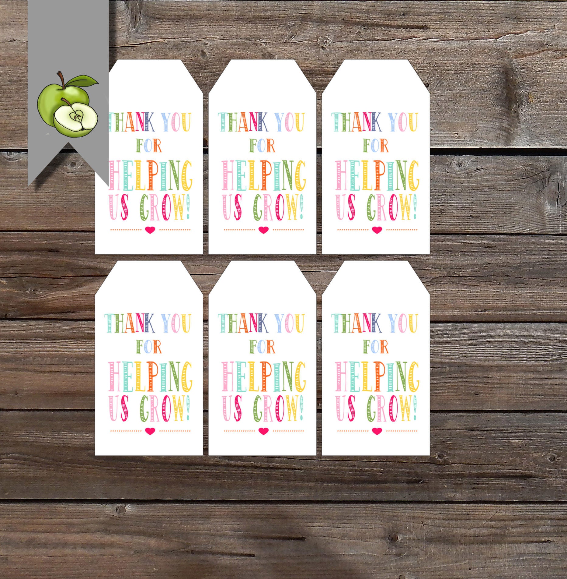 plant gift tag Teacher Appreciation Flower gift tag thank