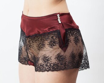 Floating panties tap pant, silk and lace lingerie, erotic lingerie, see through lingerie, sheer lingerie, wedding lingerie, bridal lingerie