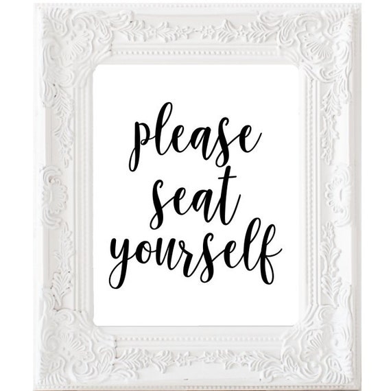Please seat yourself print Bathroom wall art toilet decor