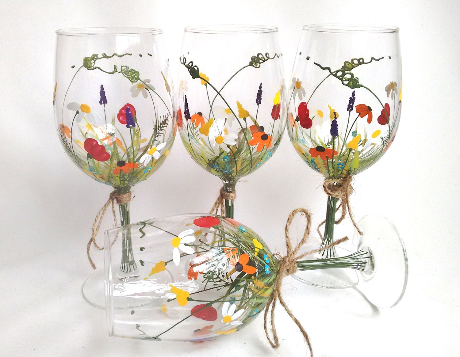 Wine Glasses Hand Painted Wine Glasses Keepsake Gift