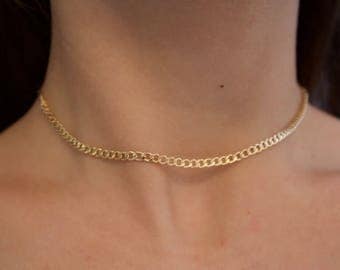 ZEP 2 CHOKER, gold choker, cuban link choker, choker chain