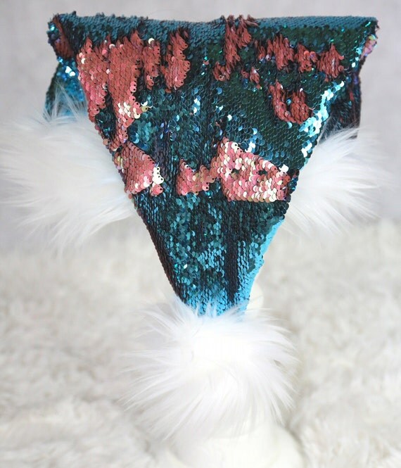 santa hat mermaid seqiuns turquoise to pink sequins with santa hat mermaid seqiuns turquoise to pink sequins with