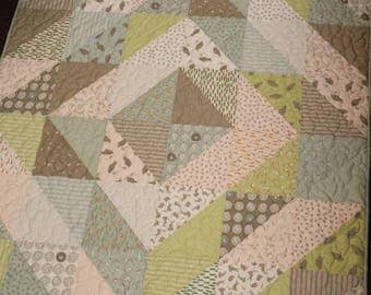Easy Baby Quilt Kit from a Layer Cake, Sheep, Peas, Carrots, Bears and Bumble Bees