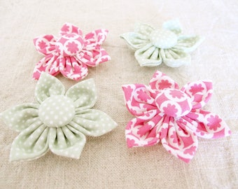 Flower Button Embellishments, Sewing Embellishments, Flower Embellishments, Fabric Flowers, Fabric Buttons, Flower Buttons, Craft Sale