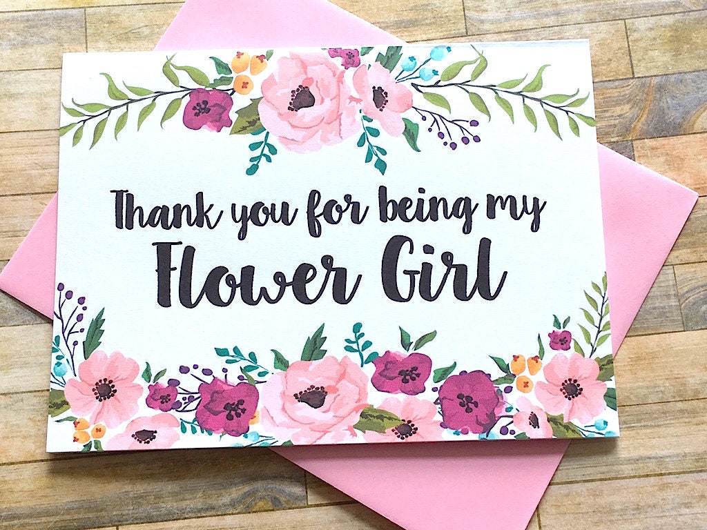 Thank You for Being my Flower Girl Card Flower Girl Thanks