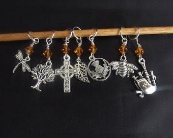 Outlander Inspired Knitting Stitch Markers (8) eight Markers