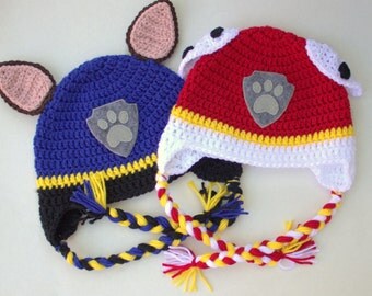 Paw Patrol Hat, Paw Patrol Beanie, Crochet Paw Patrol, Paw Patrol Gift, Paw Patrol Birthday, Paw Patrol Boy, Paw Patrol Girl, Paw Patrol Cap