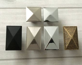 0.6" Cabinet Knobs Kitchen Handles Antique Bronze Black Silver Nickel Chrome Drawer Pull Dresser Pulls Rectangular Lynns Hardware 3/5" 16 mm
