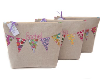 Personalised Cosmetic Bag // Choose your Liberty Fabric // Bridesmaid Gift // Customised Cosmetic bag // Wedding // Make Up Bag //
