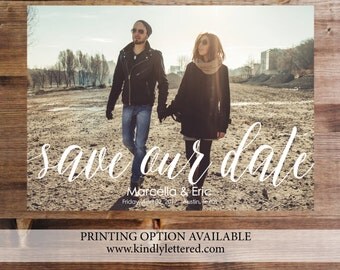 Photo Save-the-Date-Printable Invitations-5x7 Digital File-Polka Dot Card-Photo Card-Announcement Invites