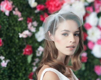 MARIE SMALL - birdcage veil, bird cage veil, blusher veil, small blusher, tulle bridal birdcage veil, small birdcage, small bridal birdcage