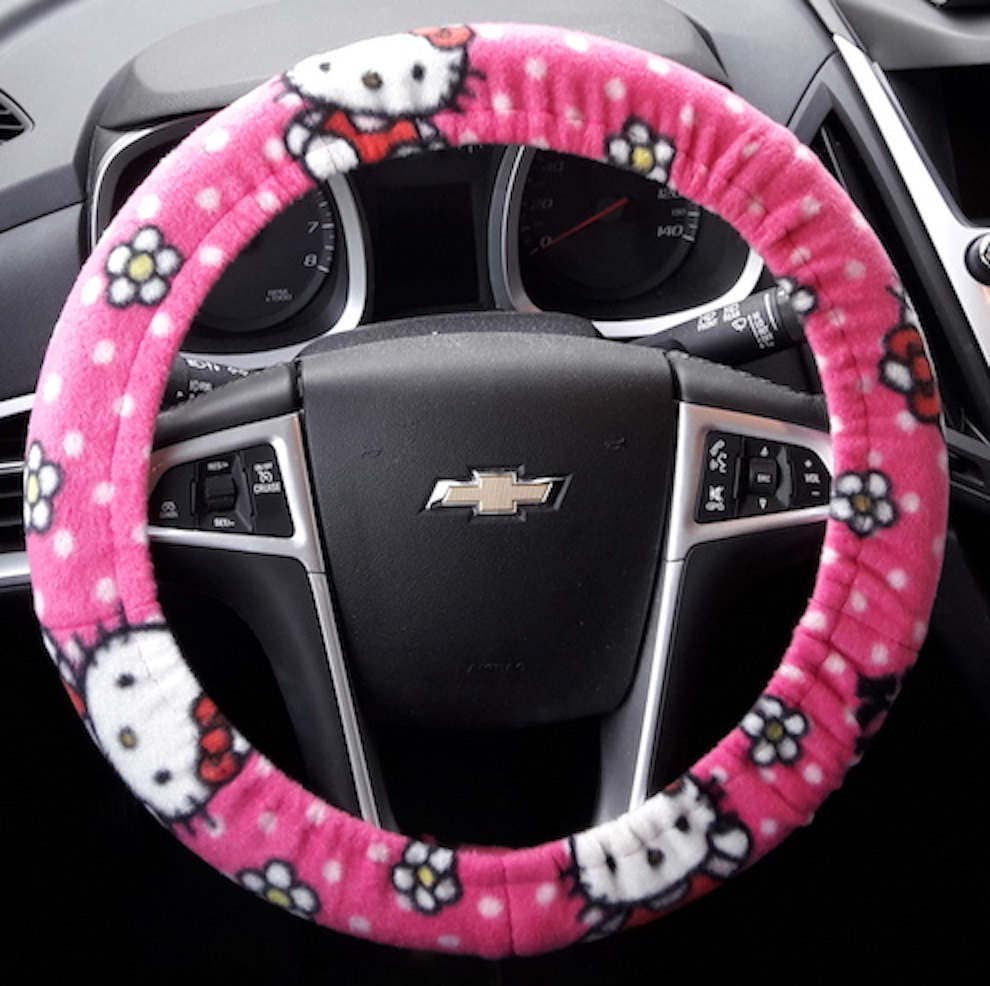 hello kitty steering wheel plush