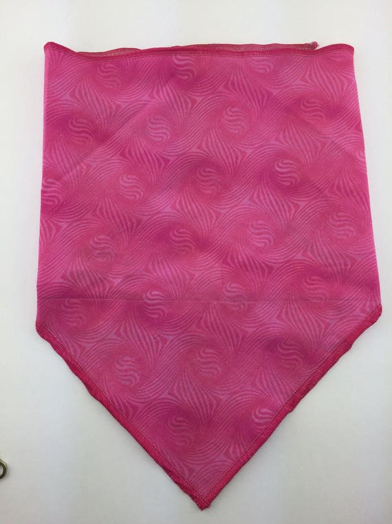 Raspberry Swirl: Stash pocket bandana w/ pink psychedelic swirl print and tiny silver sparkles
