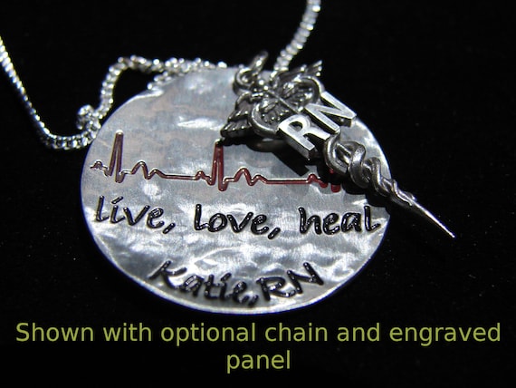 RN pendant. This Registered Nurse pendant is cast in sterling silver. The detail is extreme the quality is unmatched.