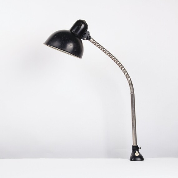 Clamp Lamp Kaiser Lampen Vintage Black Varnish Mid Century